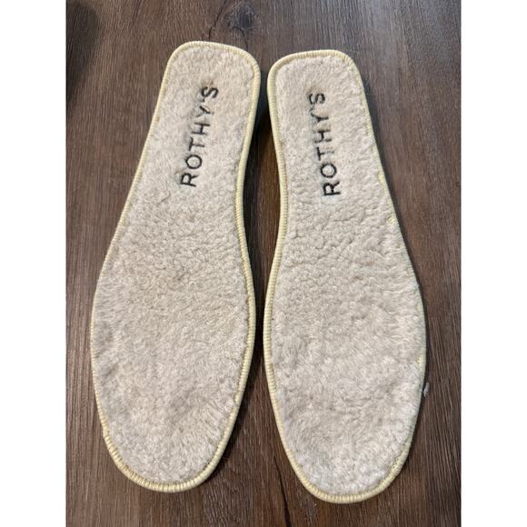 Rothy’s Brown Buffalo Check Merino Wool Mens Slipper Shoe 9 Sherpa Comfort Soft - Picture 8 of 11